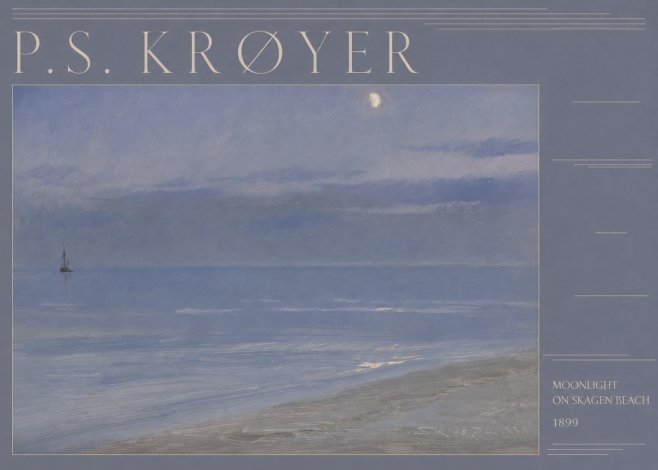 P.S. Krøyer Moonlight on Skagen Beach No5 - Póster