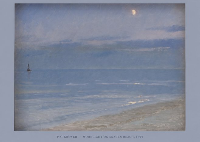 P.S. Krøyer Moonlight on Skagen Beach No6 - Póster