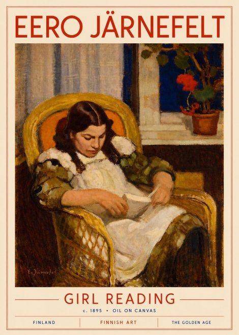 Eero Järnefelt Girl Reading No4 - Póster