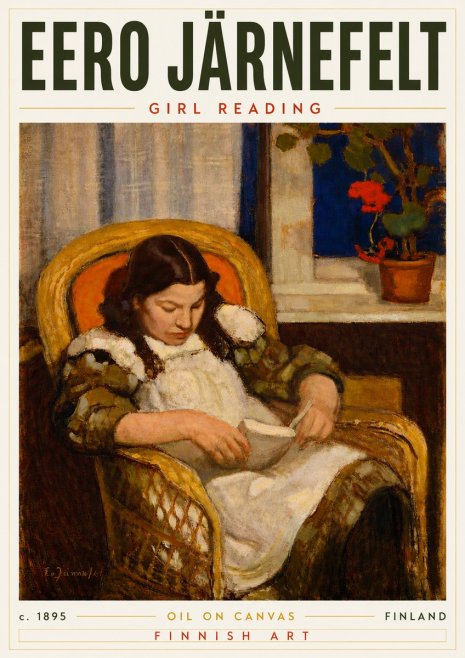 Eero Järnefelt Girl Reading No6 - Póster