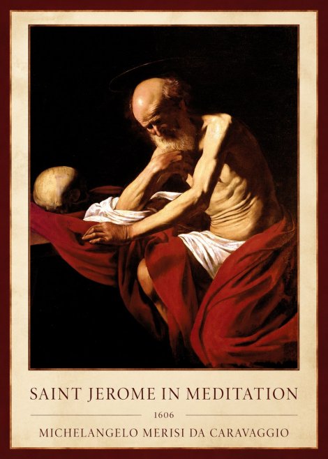 Michelangelo Merisi da Caravaggio Saint Jerome in Meditation I No1 - Póster