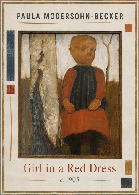 Paula Modersohn-Becker Girl in a Red Dress No1 - Póster
