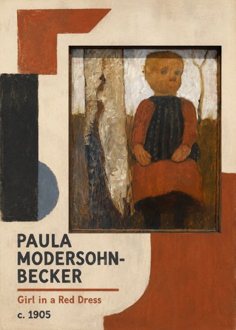 Paula Modersohn-Becker Girl in a Red Dress No2 - Póster