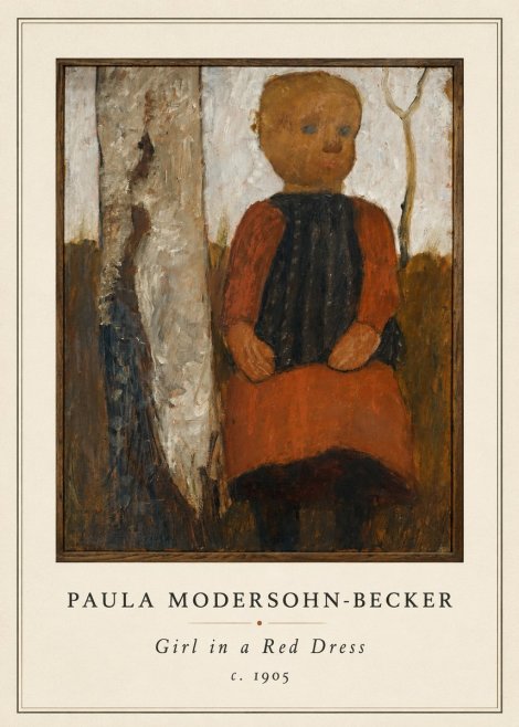 Paula Modersohn-Becker Girl in a Red Dress No4 - Póster
