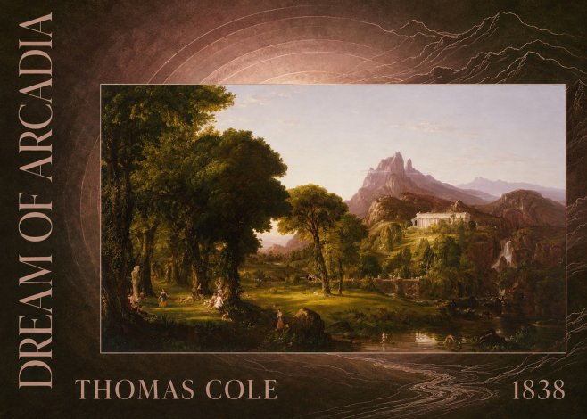 Thomas Cole The Dream of Arcadia No5 - Póster