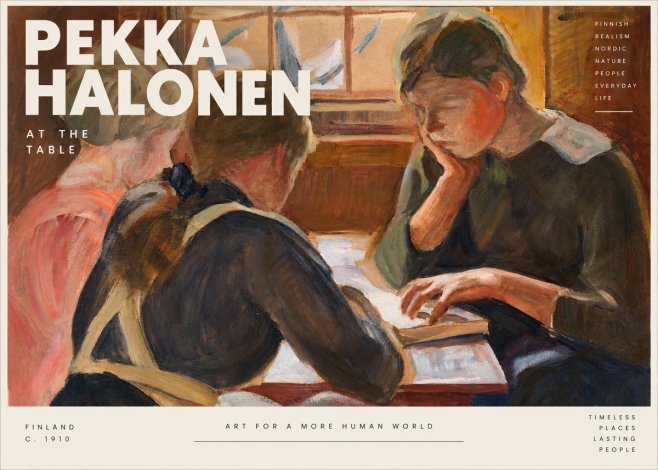 Pekka Halonen At the Table No4 - Póster