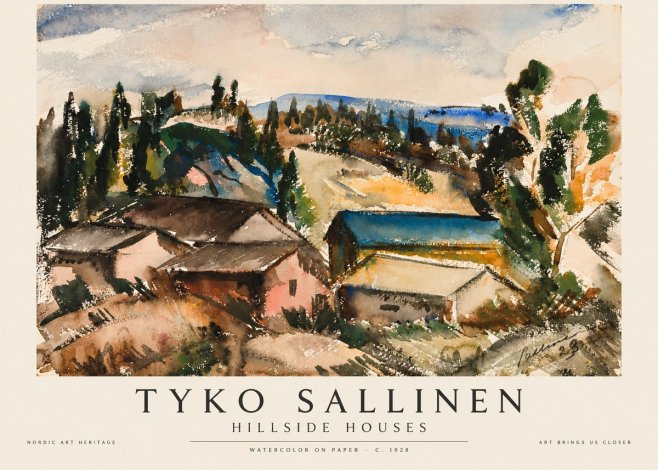 Tyko Sallinen Hillside Houses No1 - Póster