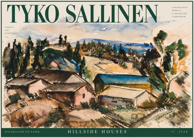 Tyko Sallinen Hillside Houses No4 - Póster