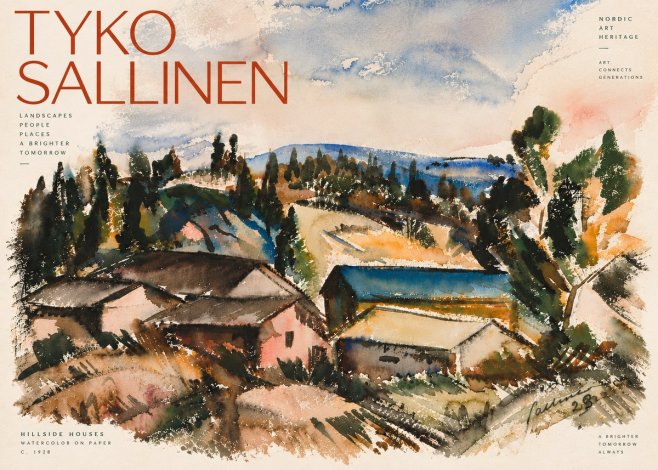 Tyko Sallinen Hillside Houses No6 - Póster