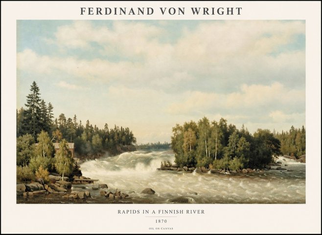 Ferdinand von Wright Rapids in a Finnish River No1 - Póster