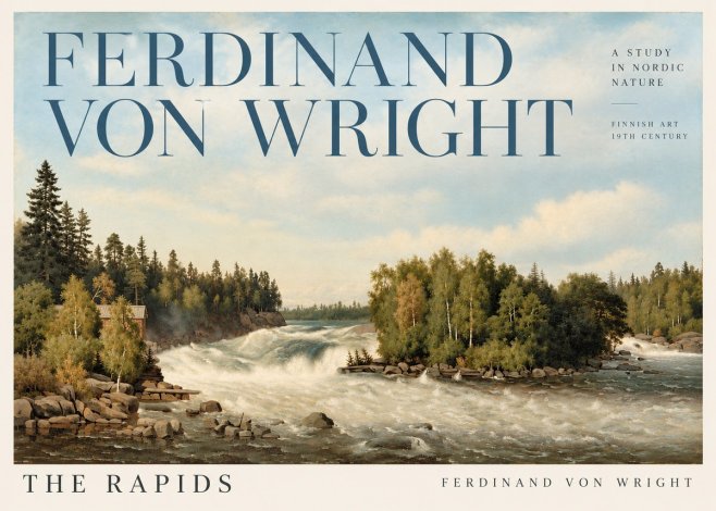 Ferdinand von Wright Rapids in a Finnish River No5 - Póster