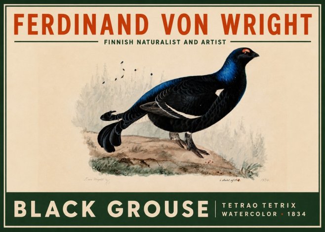 Ferdinand von Wright Black Grouse No2 - Póster
