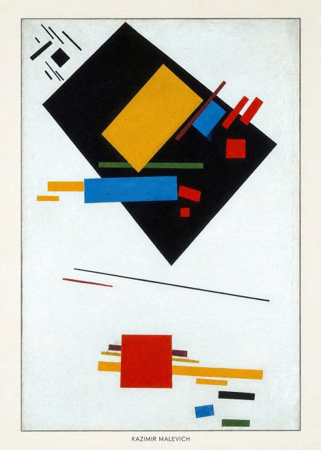 Kazimir Malevich Suprematist Composition with Yellow Rectangle No5 - Póster