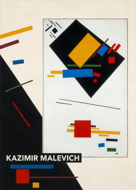 Kazimir Malevich Suprematist Composition with Yellow Rectangle No6 - Póster