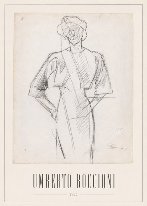 Umberto Boccioni Figure Study, 1911 No1 - Póster