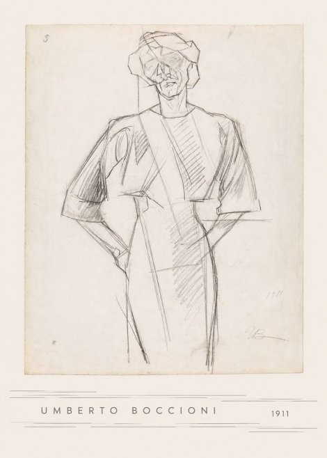Umberto Boccioni Figure Study, 1911 No5 - Póster