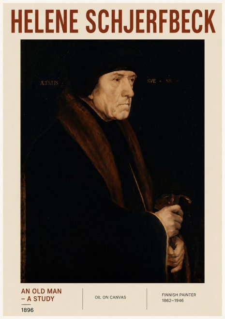 Helene Schjerfbeck An Old Man – a Study No4 - Póster