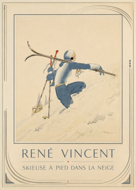René Vincent Skieuse À Pied Dans La Neige No1 - Póster