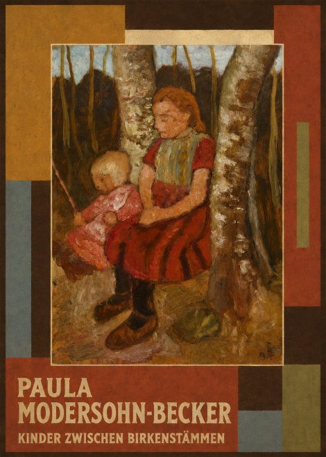 Paula Modersohn-Becker Kinder Zwischen Birkenstämmen No4 - Póster