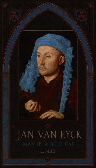 Jan van Eyck Man in a Blue Cap II No3 - Póster