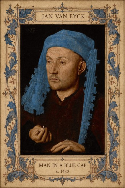 Jan van Eyck Man in a Blue Cap II No6 - Póster