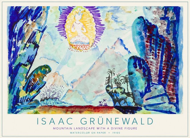 Isaac Grünewald Mountain Landscape with a Divine Figure No1 - Póster
