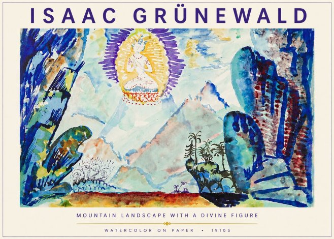Isaac Grünewald Mountain Landscape with a Divine Figure No3 - Póster