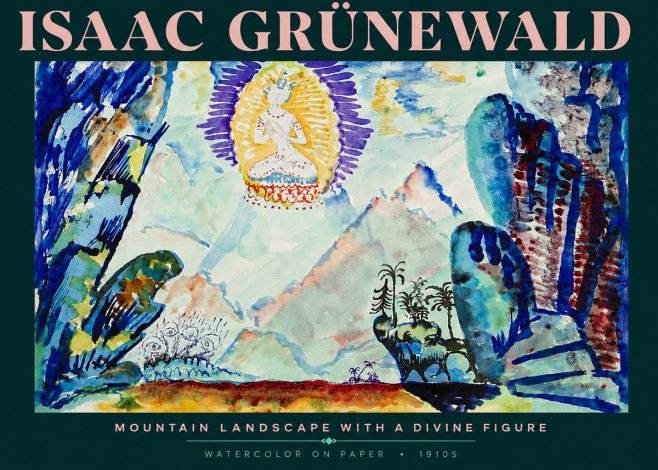 Isaac Grünewald Mountain Landscape with a Divine Figure No4 - Póster
