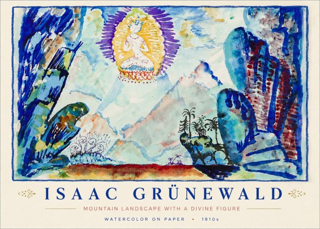 Isaac Grünewald Mountain Landscape with a Divine Figure No6 - Póster