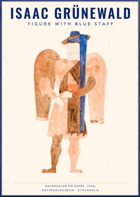 Isaac Grünewald Figure with Blue Staff No1 - Póster