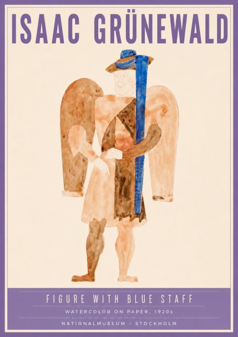 Isaac Grünewald Figure with Blue Staff No4 - Póster