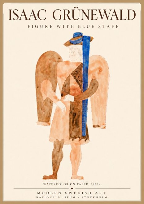 Isaac Grünewald Figure with Blue Staff No6 - Póster