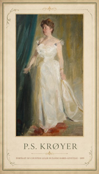 P.S. Krøyer Portrait of Countess Lillie Suzanne Raben-levetzau - 1899 No1 - Póster