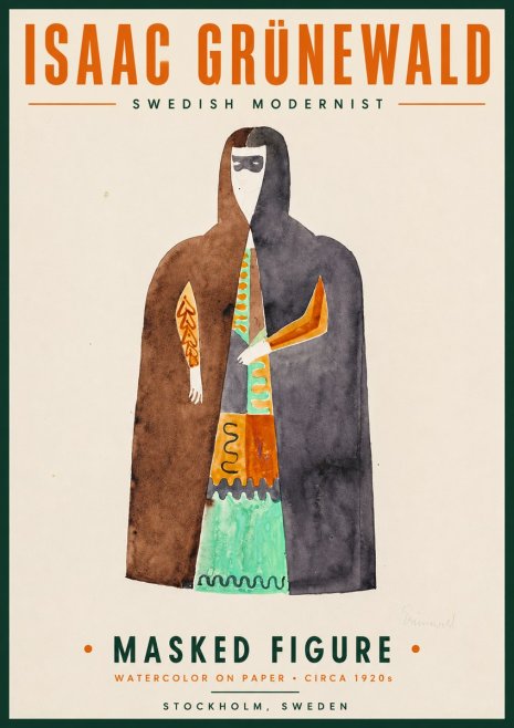 Isaac Grünewald Masked Figure No4 - Póster