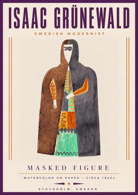 Isaac Grünewald Masked Figure No5 - Póster