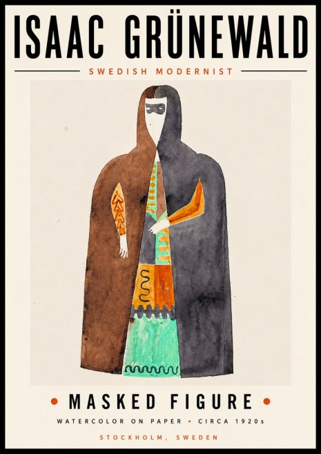 Isaac Grünewald Masked Figure No6 - Póster