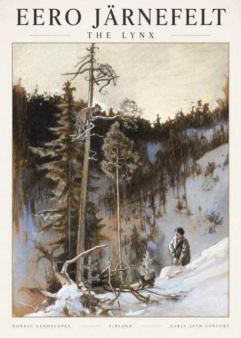 Eero Järnefelt A Lynx in a Tree No3 - Póster