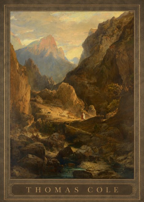 Thomas Cole The Mountain Ford No1 - Póster