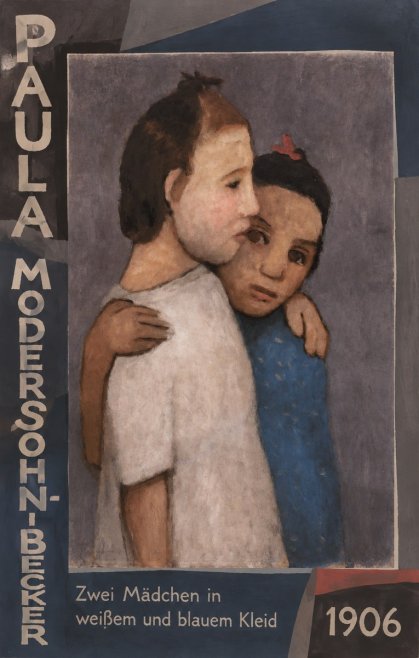 Paula Modersohn-Becker Zwei Mädchen in Weißem Und Blauem Kleid No5 - Póster