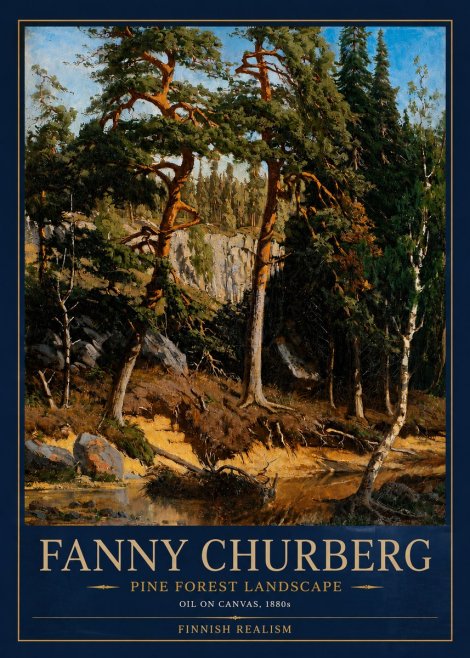 Fanny Churberg Pine Forest Landscape No3 - Póster