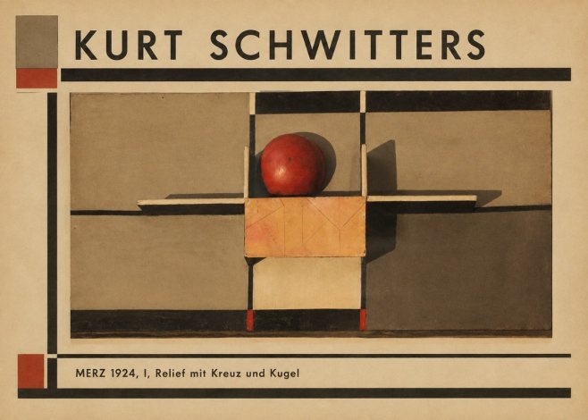 Kurt Schwitters Merz 1924, I, Relief Mit Kreuz Und Kugel No1 - Póster