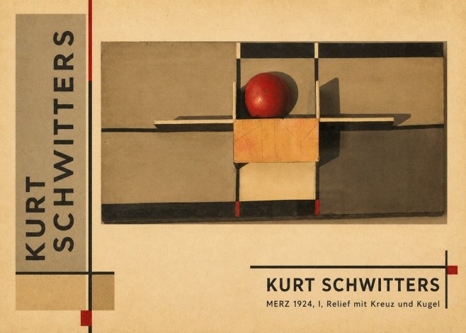 Kurt Schwitters Merz 1924, I, Relief Mit Kreuz Und Kugel No2 - Póster