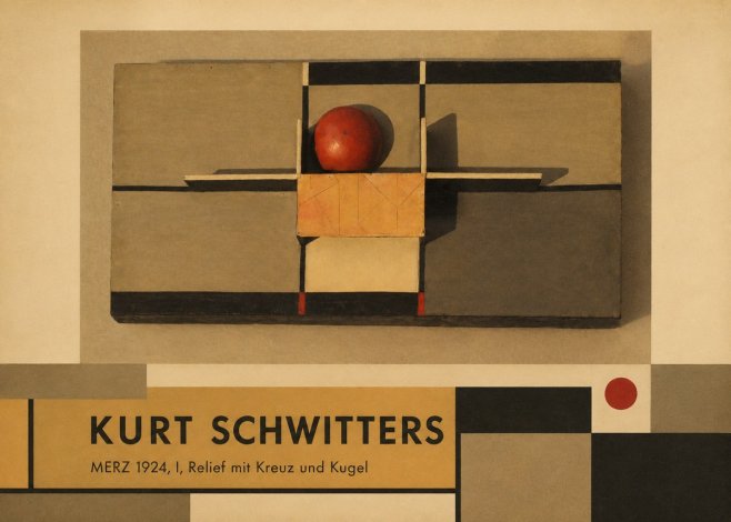 Kurt Schwitters Merz 1924, I, Relief Mit Kreuz Und Kugel No3 - Póster