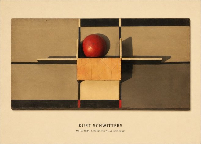 Kurt Schwitters Merz 1924, I, Relief Mit Kreuz Und Kugel No5 - Póster