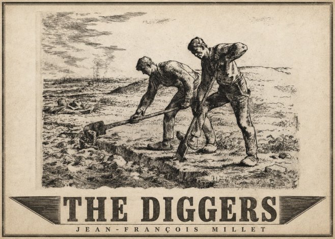 Jean-François Millet The Diggers No4 - Póster
