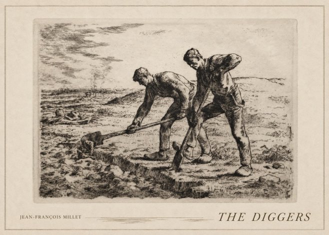 Jean-François Millet The Diggers No5 - Póster