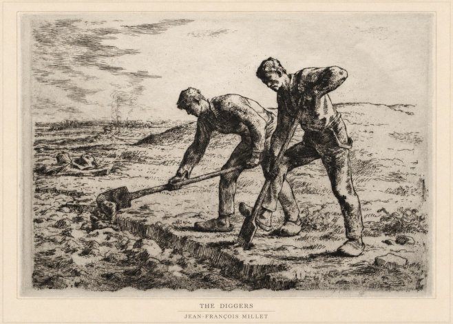 Jean-François Millet The Diggers No6 - Póster