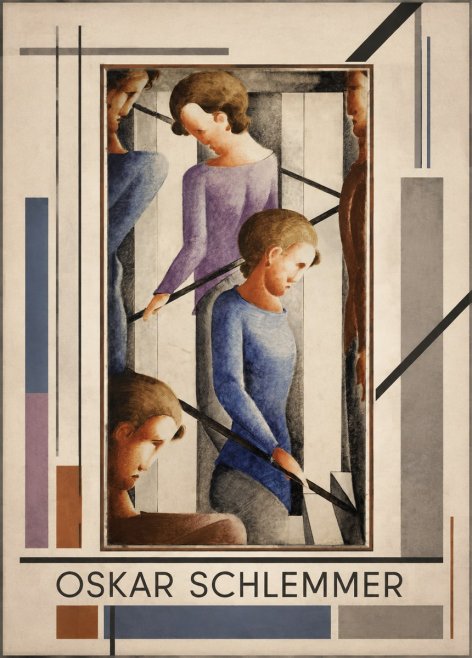 Oskar Schlemmer Staircase Figures II No1 - Póster