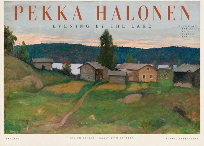 Pekka Halonen Evening by the Lake No5 - Póster