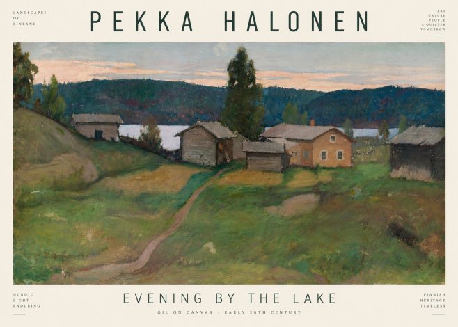 Pekka Halonen Evening by the Lake No6 - Póster